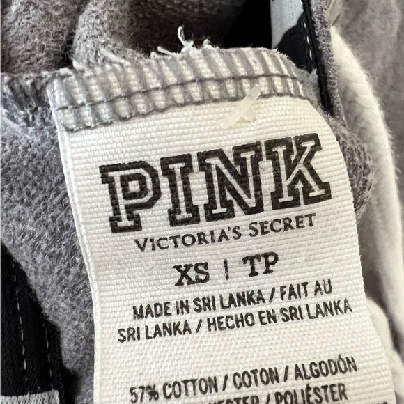 Victoria Secret PINK Logo Woman’s XS Woven Gray Tapered Ankle  Joggers - Picture 7 of 7